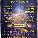 To My Son Bethlehem, White, Cozy Plush Fleece Blanket - 50x60 To My Son Bethlehem, White, Cozy Plush Fleece Blanket - 50x60