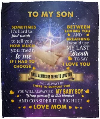 To My Son Bethlehem, White, Cozy Plush Fleece Blanket - 50x60