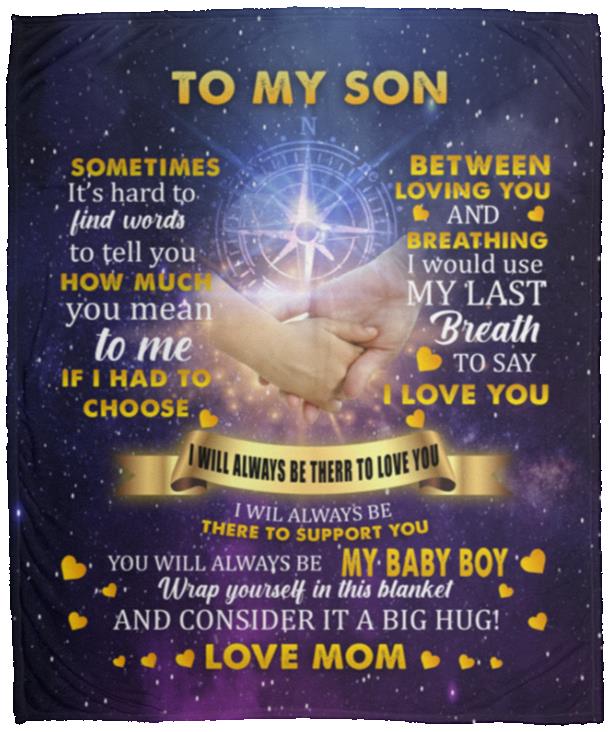 To My Son Bethlehem, White, Cozy Plush Fleece Blanket - 50x60 To My Son Bethlehem, White, Cozy Plush Fleece Blanket - 50x60