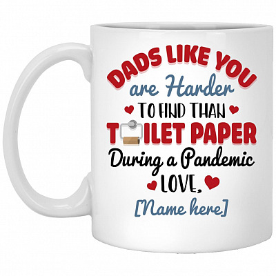 Personalized Dads Like You Are Harder, White, 11 oz. White Mug