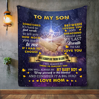 Alternative view of To My Son Bethlehem Mink Blanket - Hard To Find Words To Tell How You Mean To Me Woven Blanket