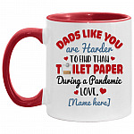 Personalized Dads Like You Are Harder, White/Red, 11 oz. Accent Mug