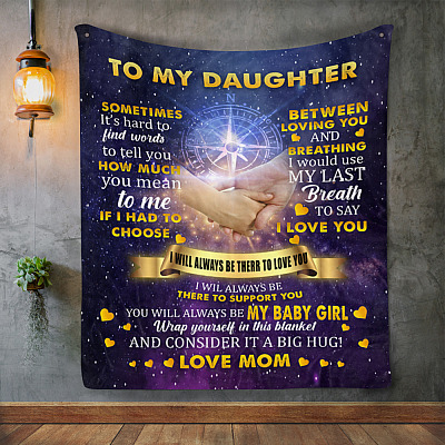 Alternative view of To My Daughter Bethlehem Mink Blanket - Hard To Find Words To Tell How You Mean To Me Woven Blanket