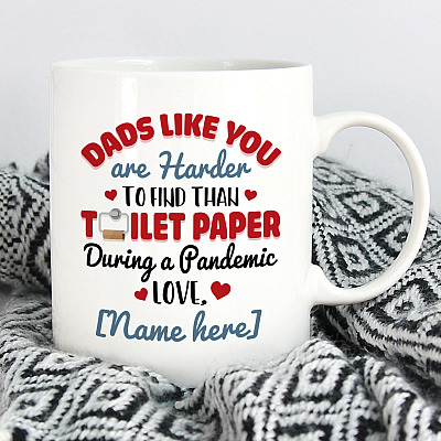 Alternative view of Personalized Dads Like You Are Harder To Find Than Toilet Paper During A Pandemic Ceramic Coffee Mug - Beer Stein