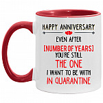 Personalized Anniversary Years, White/Red, 11 oz. Accent Mug
