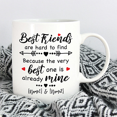 Alternative view of Personalized Bestie Ceramic Coffee Mug - Best Friends Are Hard To Find Because Best One In Mine Water Bottle