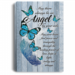 May There Always Be an Angel by Your Side Framed Canvas - Peace and Tranquility Unframed Poster, White, 0.75'' Framed Canvas