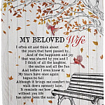 My Beloved Wife Fleece Mink Blanket, White, Cozy Plush Fleece Blanket - 50x60