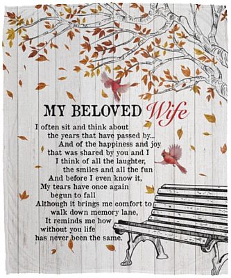 My Beloved Wife Fleece Mink Blanket, White, Cozy Plush Fleece Blanket - 50x60