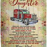 Trucker Dad Mink Blanket Daughter, White, Cozy Plush Fleece Blanket - 50x60 Trucker Dad Mink Blanket Daughter, White, Cozy Plush Fleece Blanket - 50x60