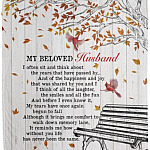 My Beloved Husband Fleece Mink Blanket, White, Cozy Plush Fleece Blanket - 50x60