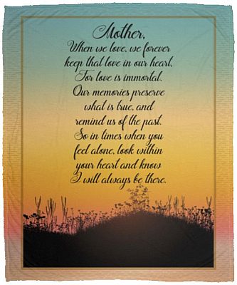 To My Mother Fleece Mink Blanket, White, Cozy Plush Fleece Blanket - 50x60