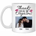 Personalized Custom Photo Thanks For Mug, White, 11 oz. White Mug