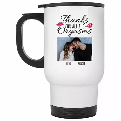 14 oz. White Travel Mug