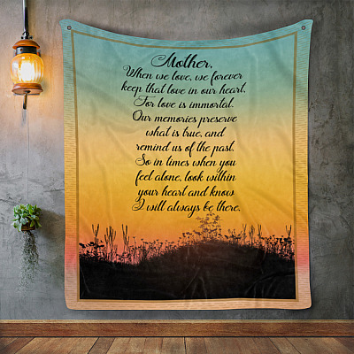 Alternative view of To My Mother Fleece Mink Blanket - When We Love We Forever Keep That Love In Our Heart Woven Blanket