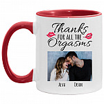 Personalized Custom Photo Accent Mug, White/Red, 11 oz. Accent Mug