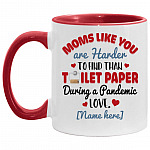 Personalized Moms Like You Are Accent Mug, White/Red, 11 oz. Accent Mug