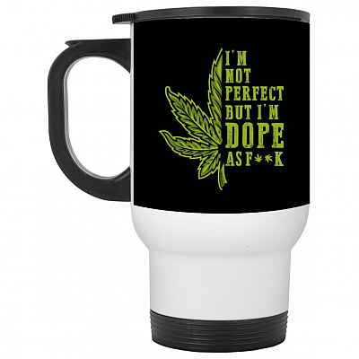 14 oz. White Travel Mug