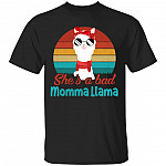 She's a Bad Momma Llama Retro Vintage T-Shirt - Funny Llama Vintage Mom Gifts Shirt for Women, Black, Unisex T-Shirt
