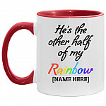 Personalized Lgbt Gift - He's Accent Mug, White/Red, 11 oz. Accent Mug