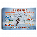 On The Rink Ice Hockey Players We Are A Team Framed Canvas Unframed Poster - Proud Hockey Team Decor Wall Art, White, 0.75'' Framed Canvas