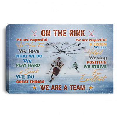 On The Rink Ice Hockey Players We Are A Team Framed Canvas Unframed Poster - Proud Hockey Team Decor Wall Art, White, 0.75'' Framed Canvas