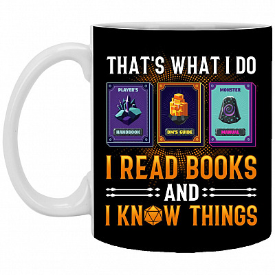 That's What I Do I Read, Black, 11 oz. White Mug