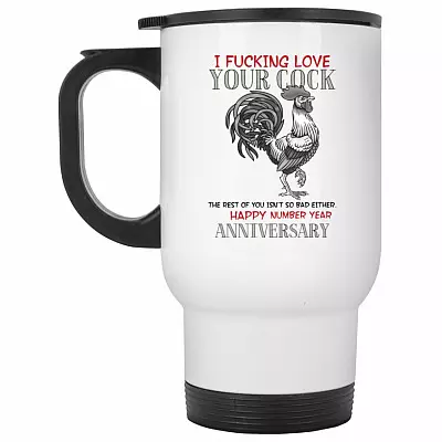 14 oz. White Travel Mug