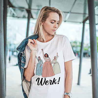 Alternative view of The Schuyler Sisters Werk Include Women In The Sequel T-shirt - V-neck - Funny Hamil-ton Feminist Gifta