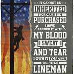 Lineman It Cannot Be Inherited, White, Cozy Plush Fleece Blanket - 50x60 Lineman It Cannot Be Inherited, White, Cozy Plush Fleece Blanket - 50x60