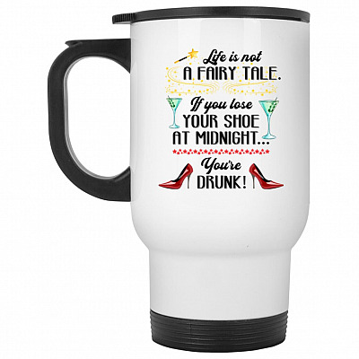 14 oz. White Travel Mug