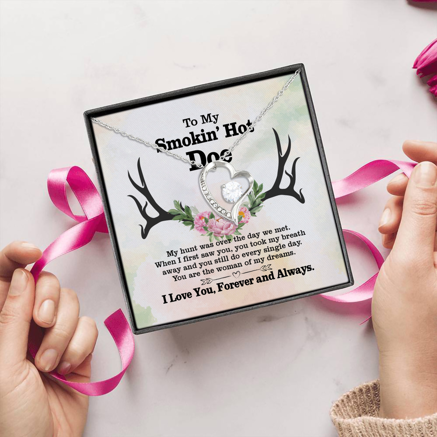 24 HG_ To My Smokin- Hot Doe Dream (4) Forever Love Necklace (Silver) 5