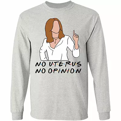 No Uterus Hoodie, Ash, Long Sleeve