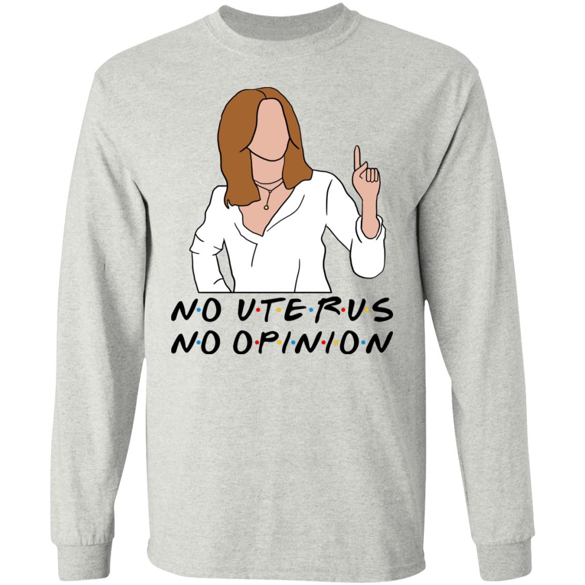 No Uterus Hoodie, Ash, Long Sleeve