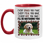 Personalized Photo Every Snack Accent Mug, White/Red, 11 oz. Accent Mug
