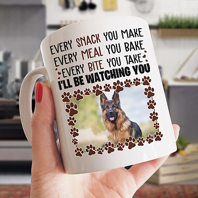 Alternative view of Personalized Photo Every Snack You Make Every Meal You Bake Dog Ceramic Coffee Mug - Beer Stein - Water Bottle