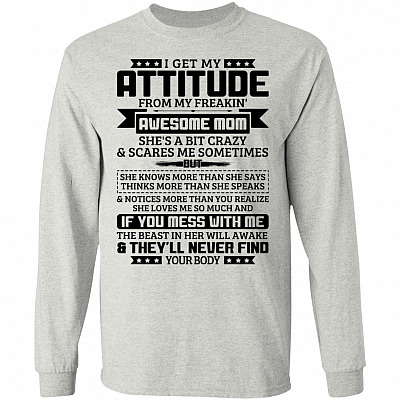 G240 LS Ultra Cotton T-Shirt, Ash, Long Sleeve