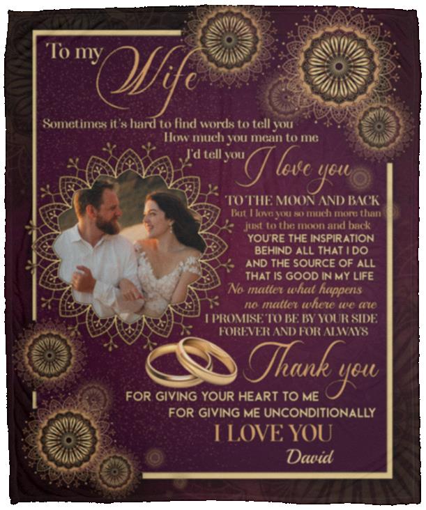 Personalized Photo Husband to My Wife Blanket, White, Cozy Plush Fleece Blanket - 50x60