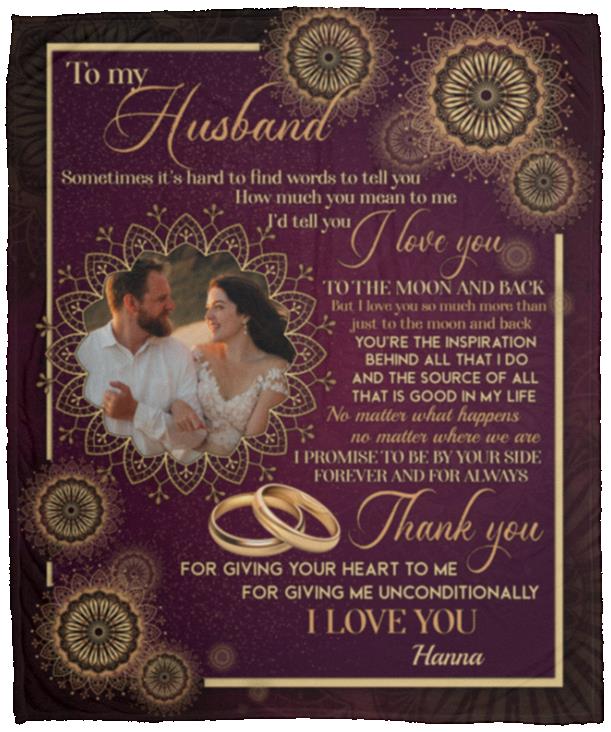 Personalized Photo Wife to My Husband, White, Cozy Plush Fleece Blanket - 50x60