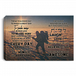 Mountain Climbing Today Is a Good Day to Have a Great Day to Smile More Framed Canvas - Unframed Poster, White, 0.75'' Framed Canvas