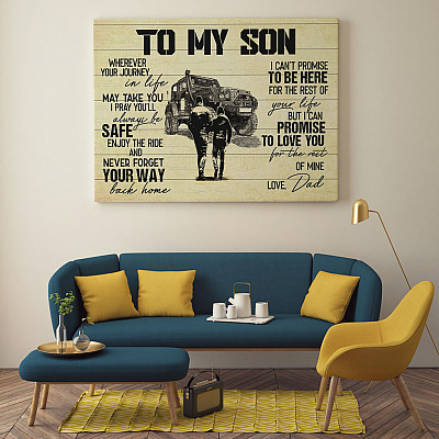 Alternative view of Off-Roading From Dad To My Son Wherever Your Journey In Life May Take You Framed Canvas Prints - Unframed Poster