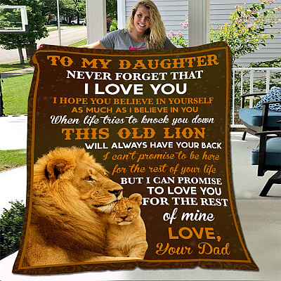 Alternative view of To My Daughter Never Forget That I Love You Fleece Blanket - Mink Sherpa Blanket - Woven Blanket
