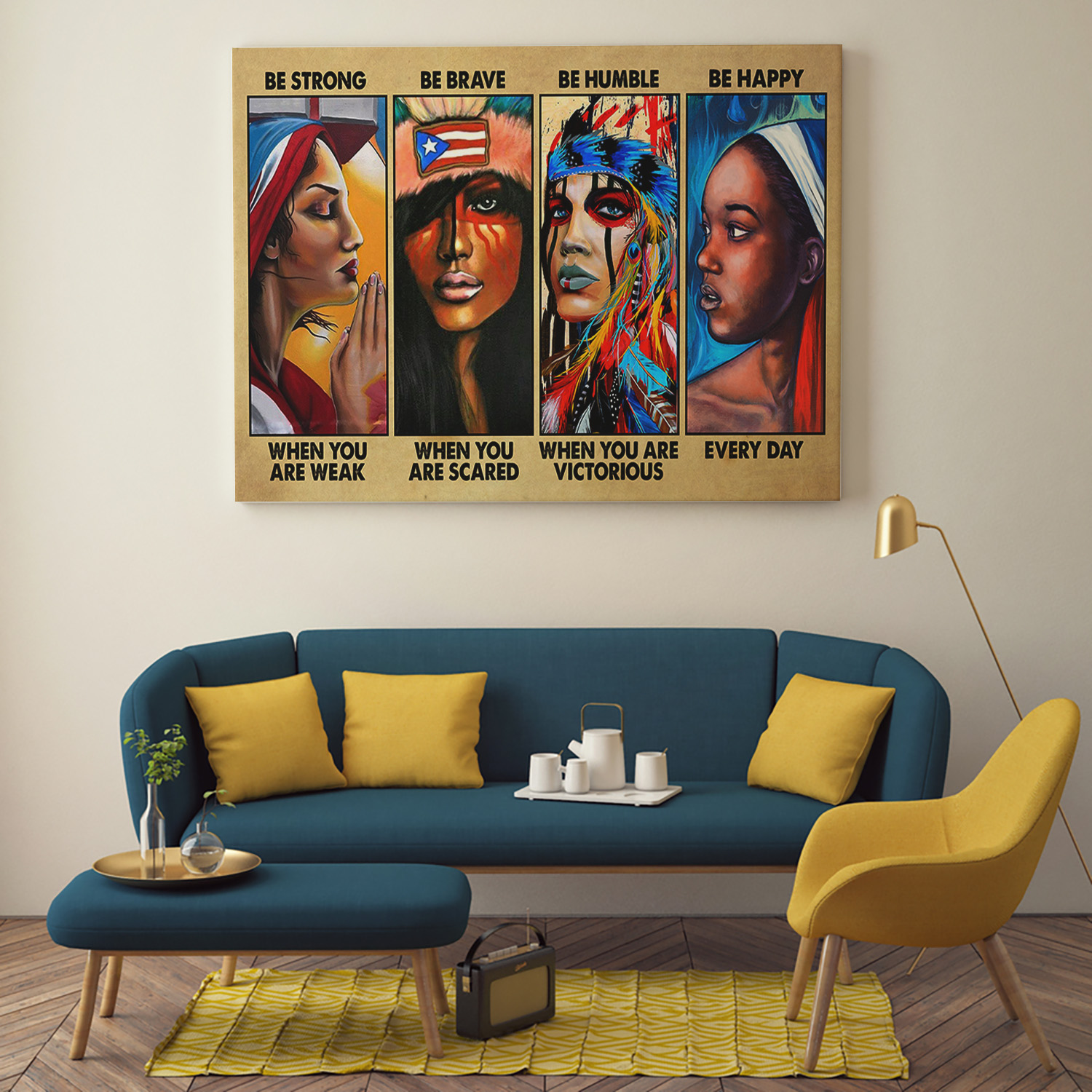 4VT. Puerto Rican Girls Be Strong canvas mockup