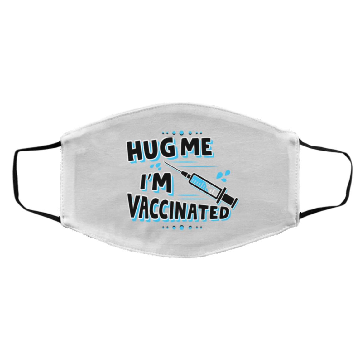 Vaccinated Mask, White, Cloth Face Cover – Medium/Large Vaccinated Mask, White, Cloth Face Cover – Medium/Large