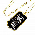 Veteran's Creed I Am A Veteran Dog Tag Pendant Necklace - Military Dog Tags - United States Army Dog Tags - Dog Tag (Gold Plated)