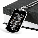 Veteran's Creed I Am A Veteran Dog Tag Pendant Necklace - Military Dog Tags - United States Army Dog Tags - Dog Tag (Silver)