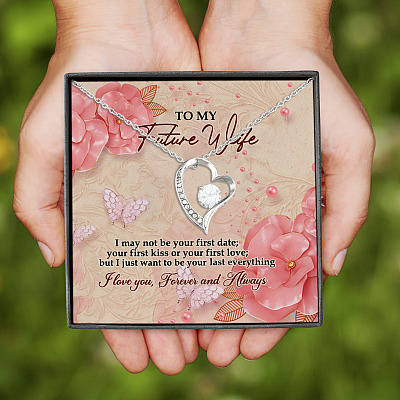 Alternative view of To My Future Wife Forever Love Pendant Necklace - Future Wife Gifts Heart Necklace With Message Card