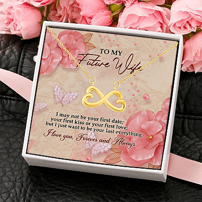 To My Future Wife Infinity Heart Pendant Necklace - Future Wife Gifts Heart Necklace With Message Card