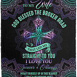 To My Wife God Blessed, White, Cozy Plush Fleece Blanket - 50x60