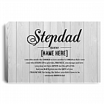Personalized Stepdad Definition One Who Made the Choice to Love Another's Child Framed Canvas-Unframed Poster, White, 0.75'' Framed Canvas